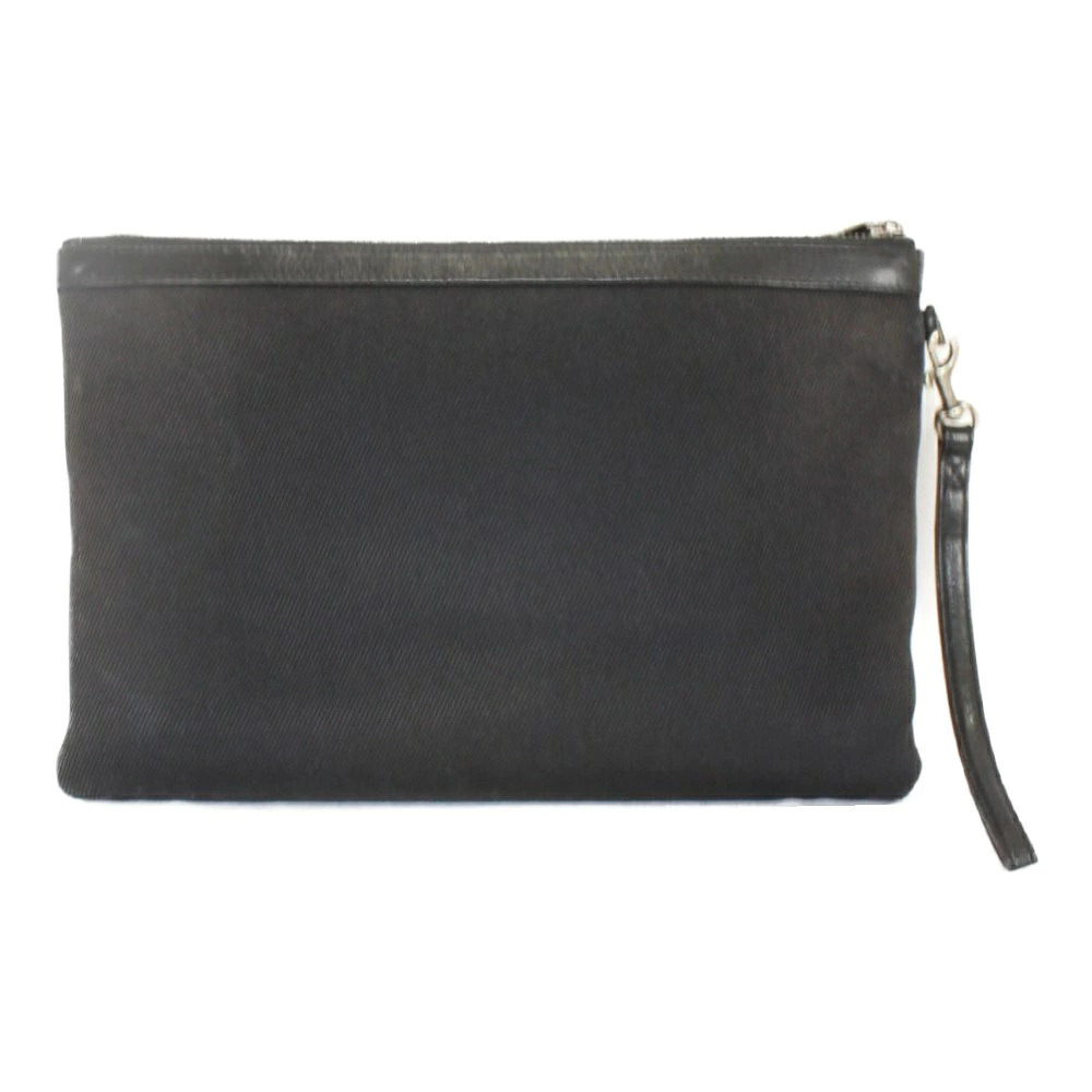 Saint Laurent Black Bag Canvas Shoulder RIVE Clutch GAUCHE Clutch